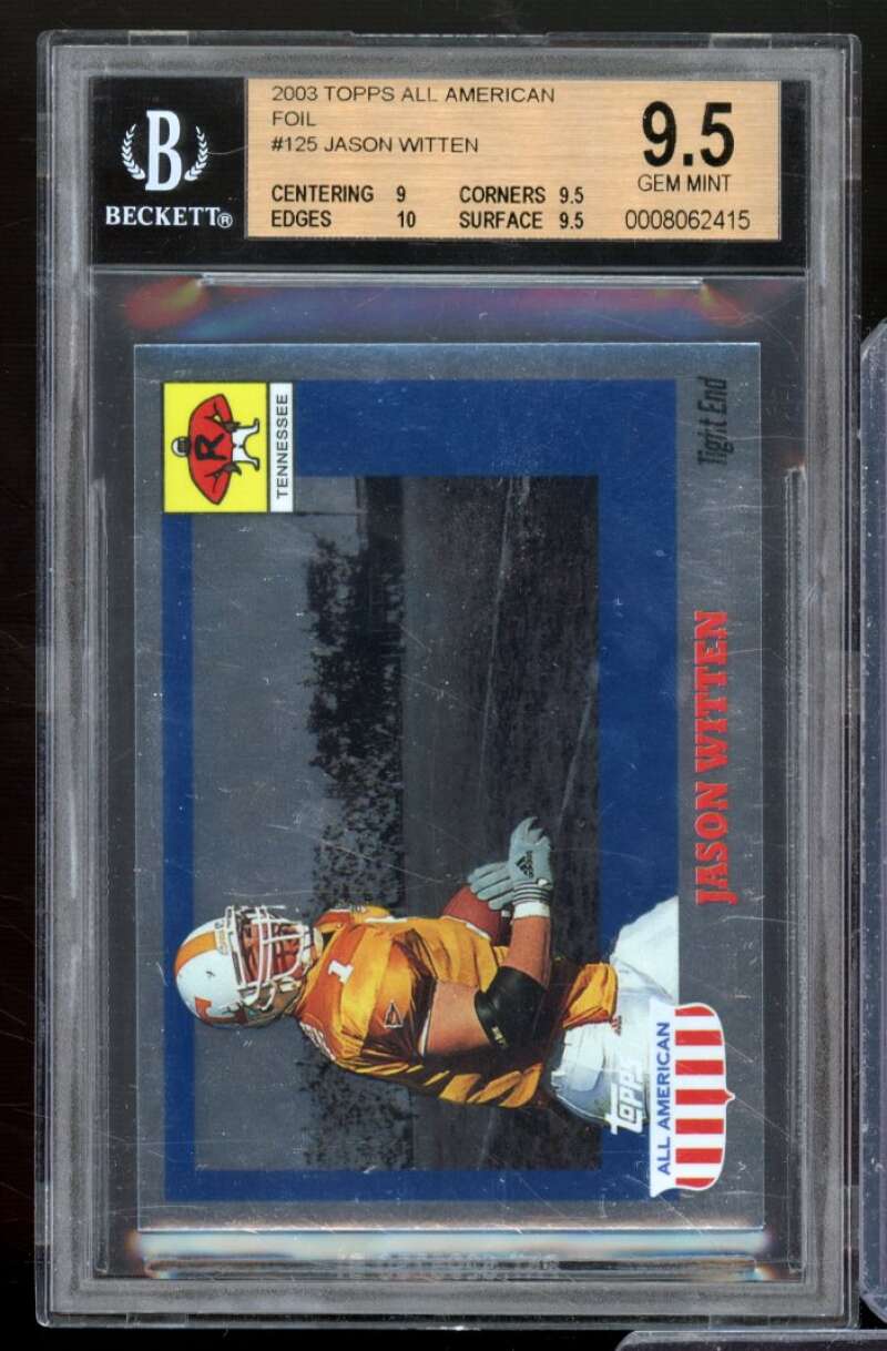 Jason Witten Rookie Card 2003 Topps All American Foil #125 BGS 9.5 Image 1