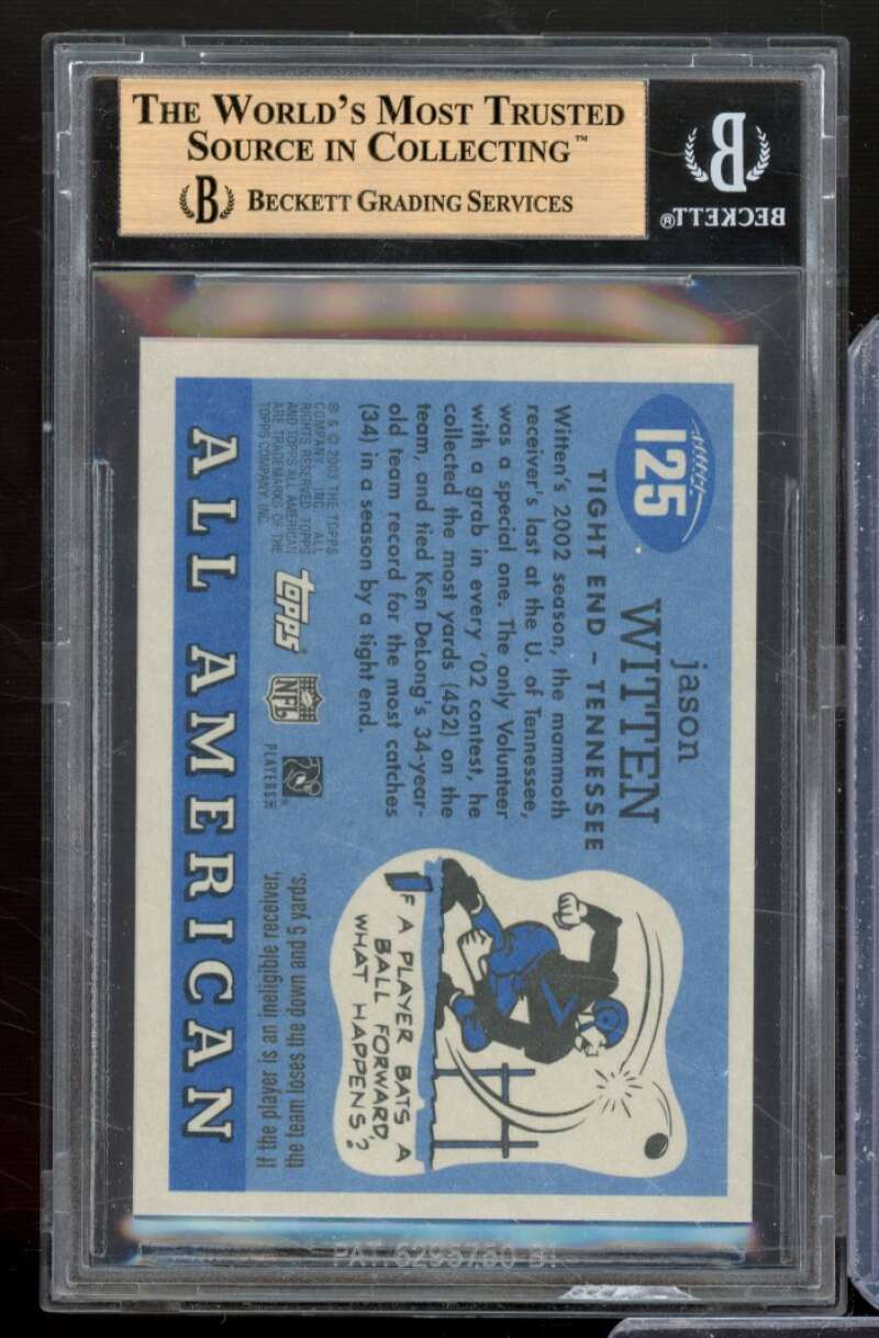 Jason Witten Rookie Card 2003 Topps All American Foil #125 BGS 9.5 Image 2