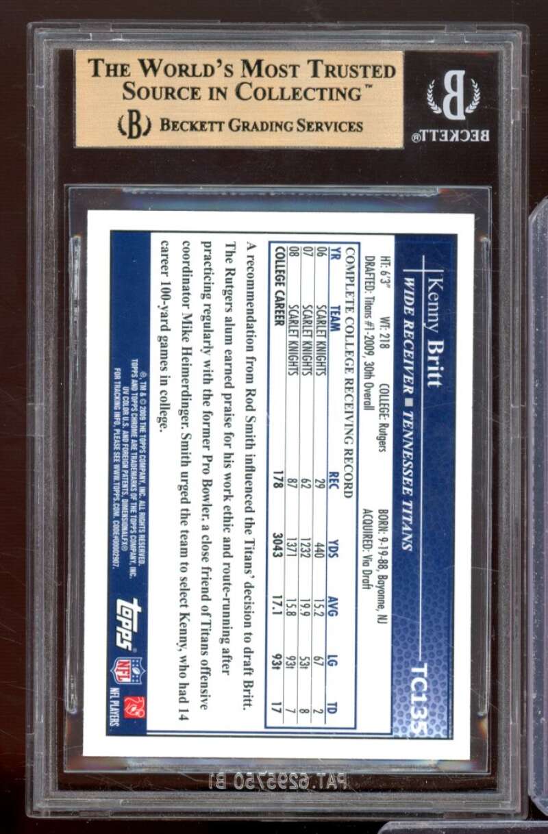 Kenny Britt Rookie Card 2009 Topps Chrome #TC135 BGS 9.5 Image 2