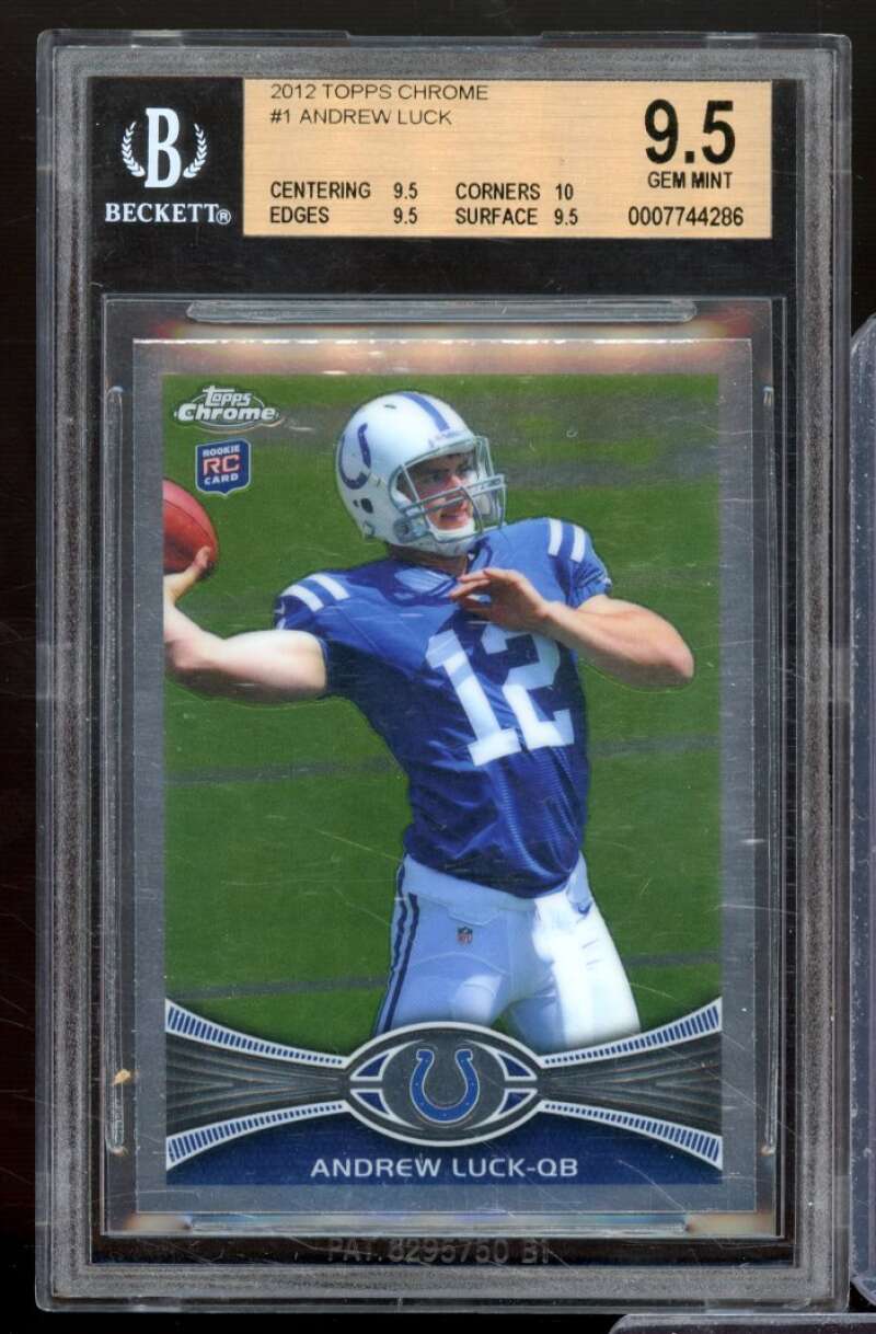 Andrew Luck Rookie Card 2012 Topps Chrome #1 BGS 9.5 Image 1