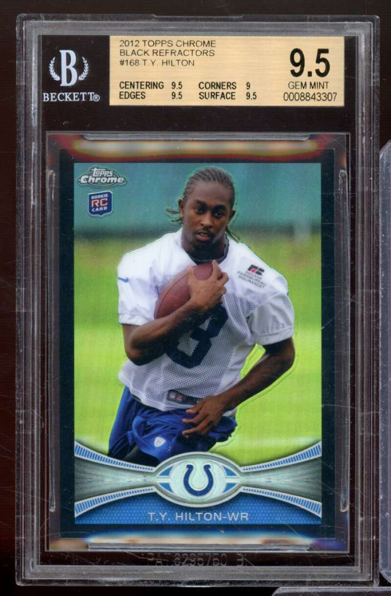 T.Y. Hilton Rookie Card 2012 Topps Chrome Black Refractors #168 BGS 9.5 Image 1