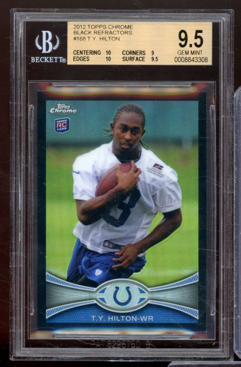 T.Y. Hilton Rookie Card 2012 Topps Chrome Black Refractors #168 BGS 9.5 Image 1