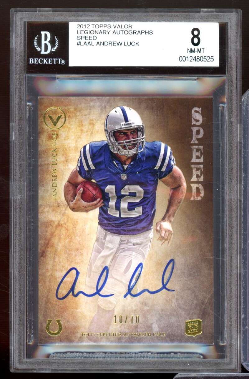 Andrew Luck Rookie Card 2012 Topps Valor Legionary Autographs Speed #Laal BGS 8 Image 1