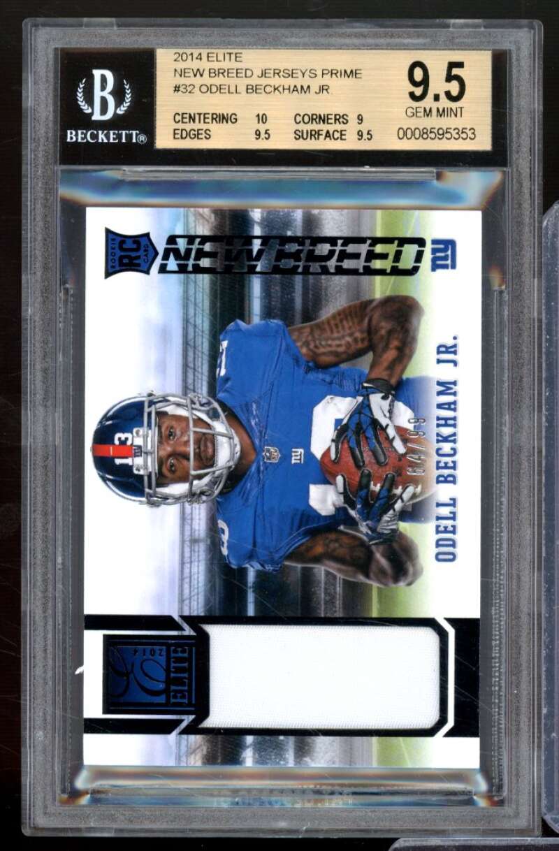 Odell Beckham Jr. Rookie Card 2014 Elite New Breed Jerseys Prime #32 BGS 9.5 Image 1