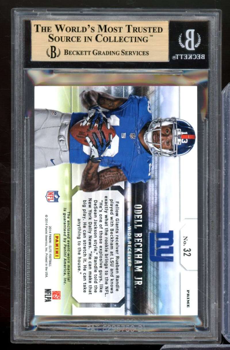 Odell Beckham Jr. Rookie Card 2014 Elite New Breed Jerseys Prime #32 BGS 9.5 Image 2