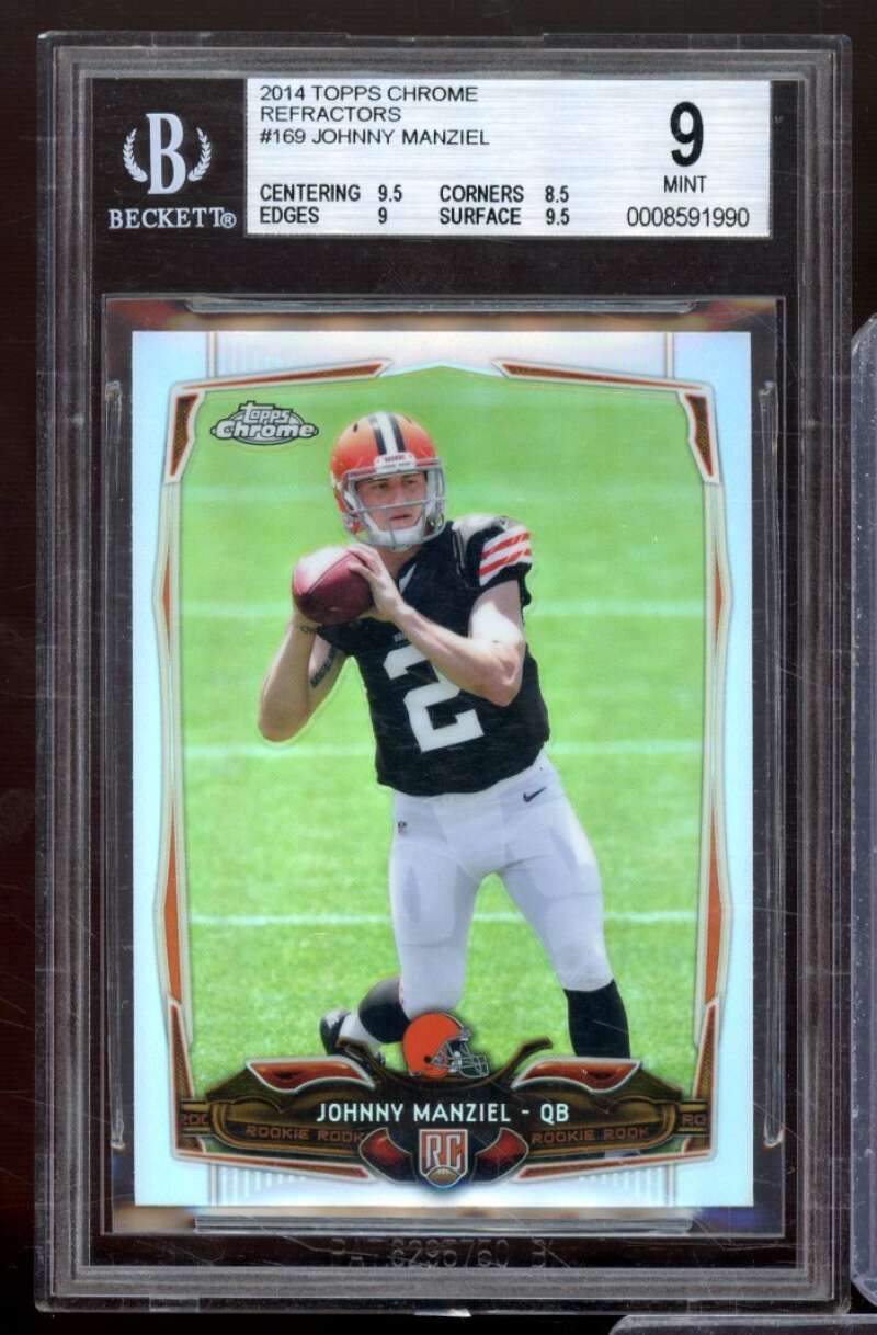 Johnny Manziel Rookie Card 2014 Topps Chrome Refractors #169 BGS 9 Image 1