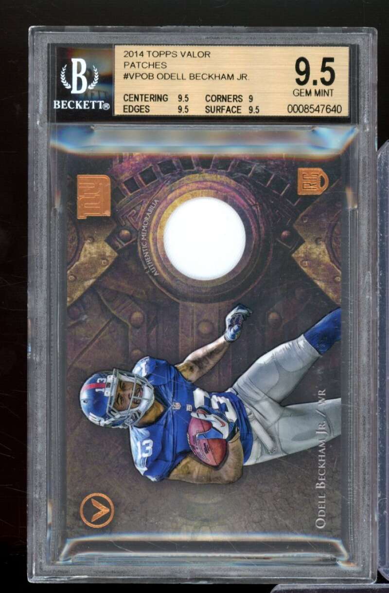 Odell Beckham Jr. Rookie Card 2014 Topps Valor Patches #VPOB BGS 9.5 Image 1