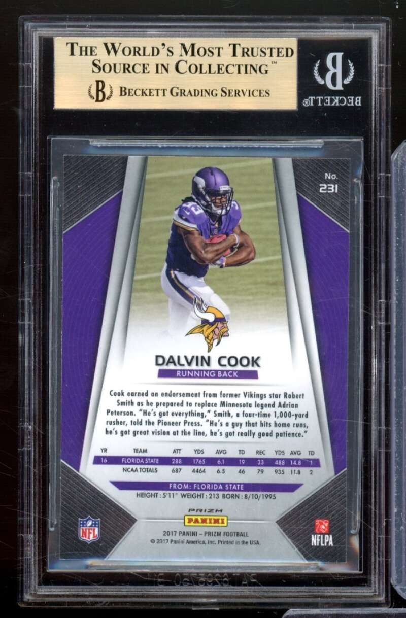 Dalvin Cook Rookie Card 2017 Panini Prizm #231 BGS 9.5 Image 2