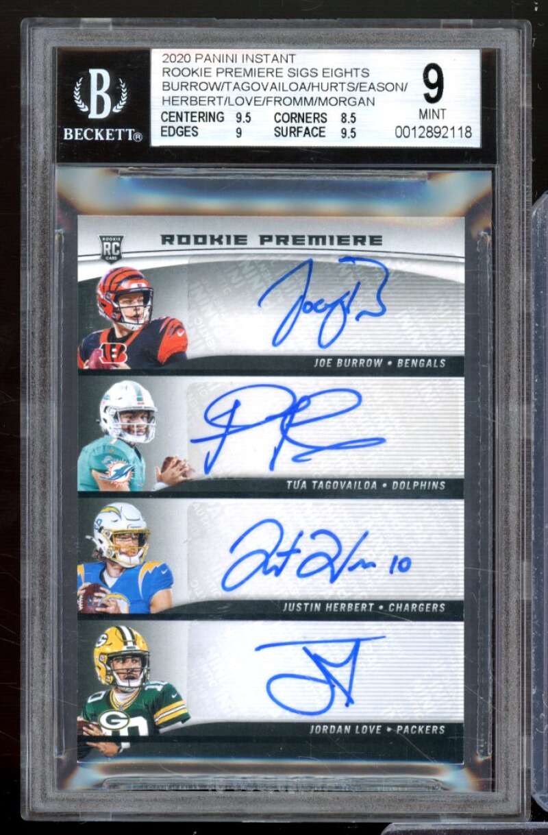 Burrow/Tagovailoa/Hurts/Eason/Herbert/Love (1/1) 2020 Panini Instant Sig BGS 9 Image 1