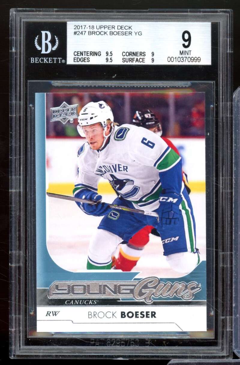 Brock Boeser Rookie Card 2017-18 Upper Deck #247 BGS 9 Image 1