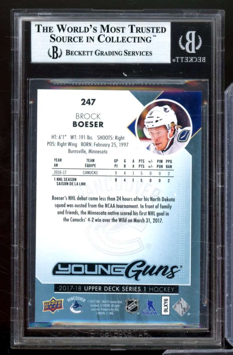 Brock Boeser Rookie Card 2017-18 Upper Deck #247 BGS 9 Image 2