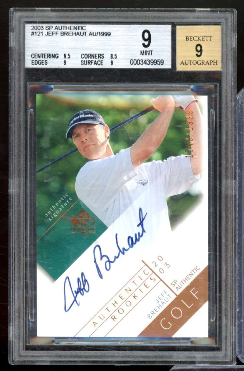 Jeff Brehaut Golf Rookie Card 2003 SP Authentic Autograph #121 BGS 9.5 Image 1