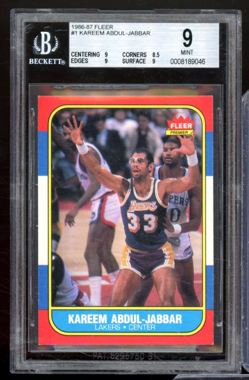 Kareem Abdul-Jabbar Card 1986-87 Fleer #1 BGS 9 Image 1