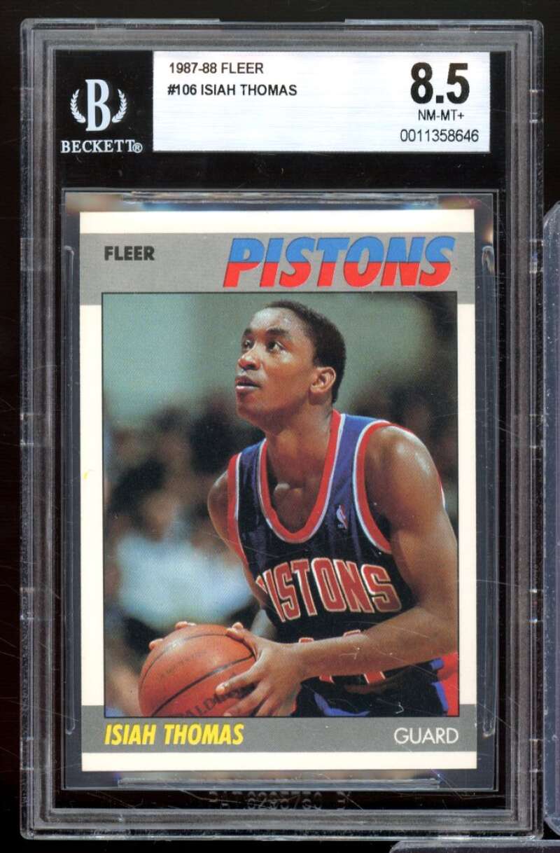 Isiah Thomas Card 1987-88 Fleer #106 BGS 8.5 Image 1