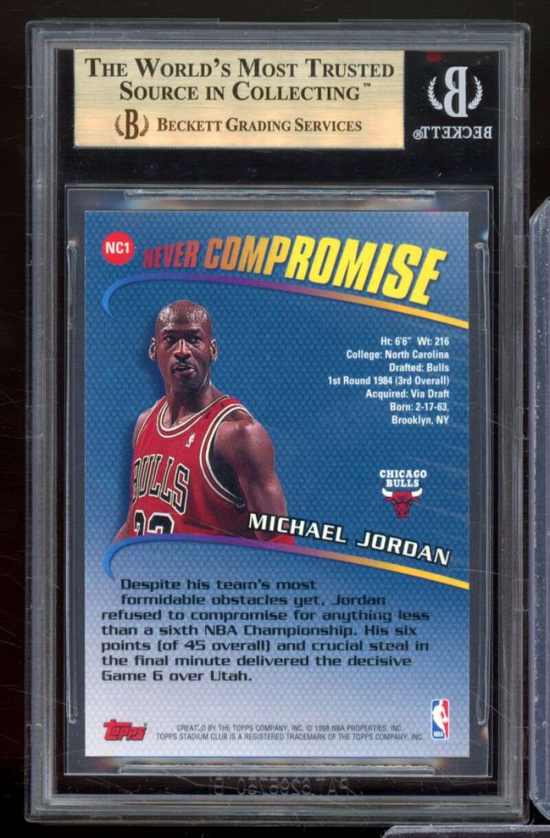 Michael Jordan Card 1998-99 Stadium Club Never Compromise #NC1 BGS 9.5 Image 2