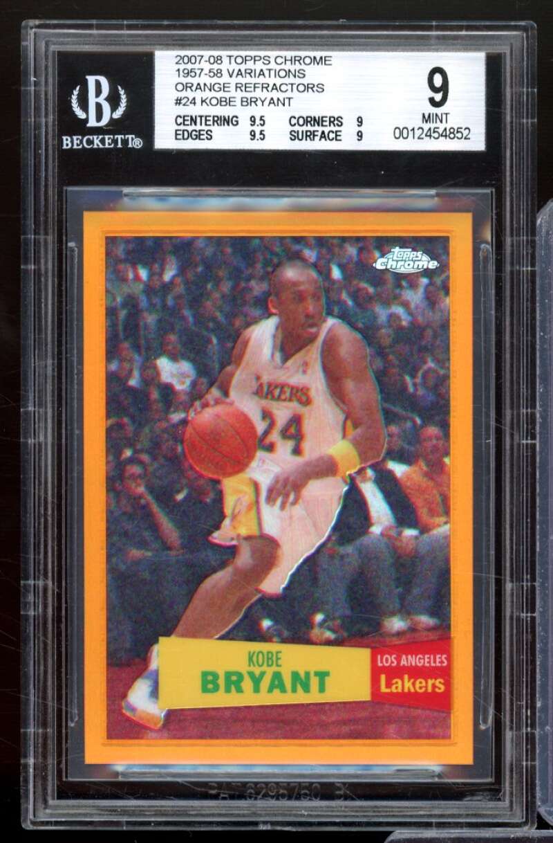 Kobe Bryant Card 2007-08 Topps Chrome 1957-58 Variation #24 BGS 9.5 Image 1