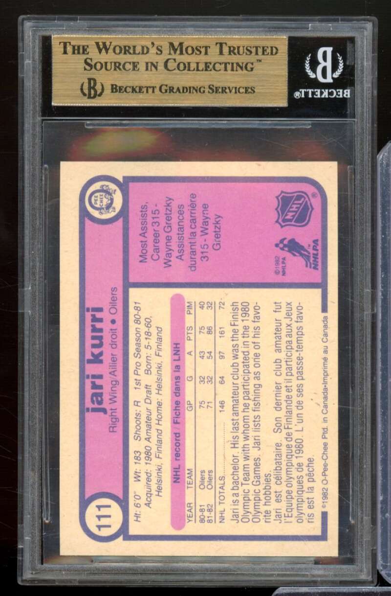 Jari Kurri Card 1982-83 O-Pee-Chee #111 BGS 9.5 Image 2