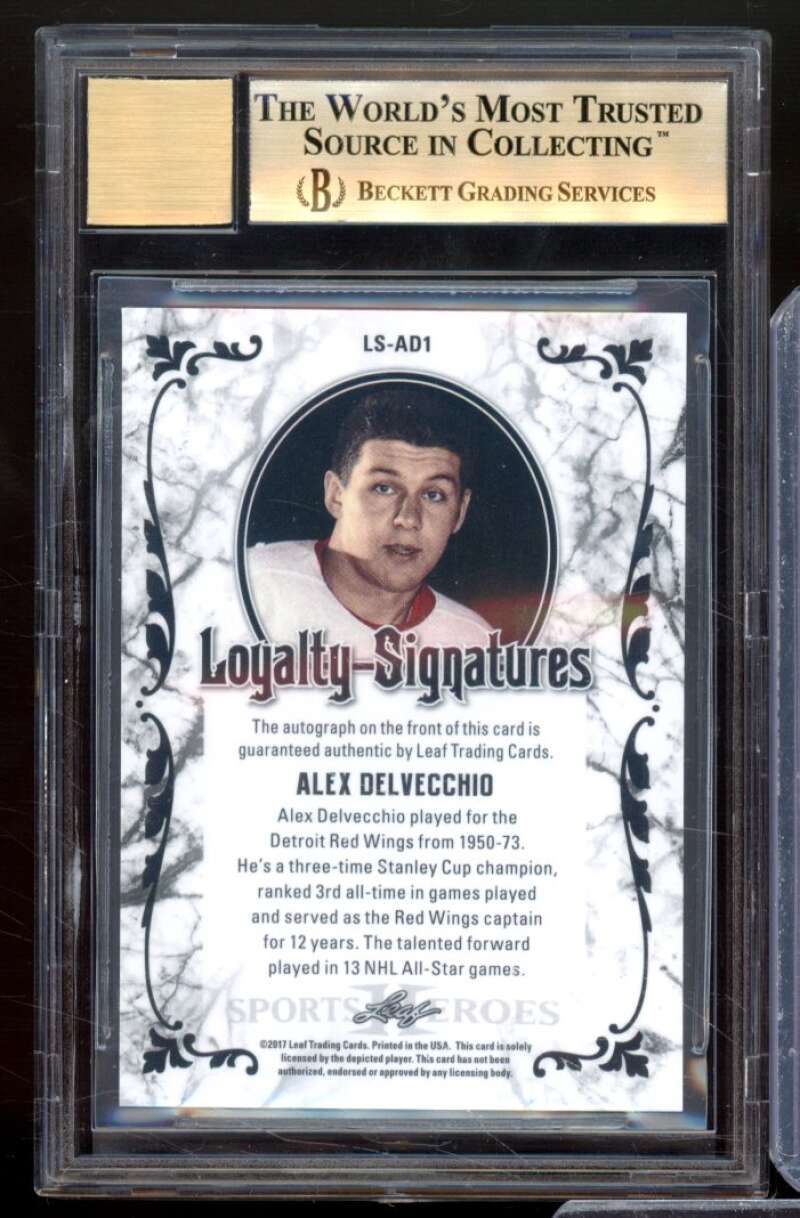 Alex Delvecchio Card 2017-18 Leaf Metal Sports Heroes #LSAD1 BGS 9.5 Image 2