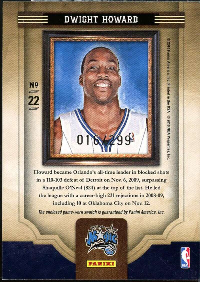 Dwight Howard Card 2009-10 Court Kings Artistry Materials #22  Image 2