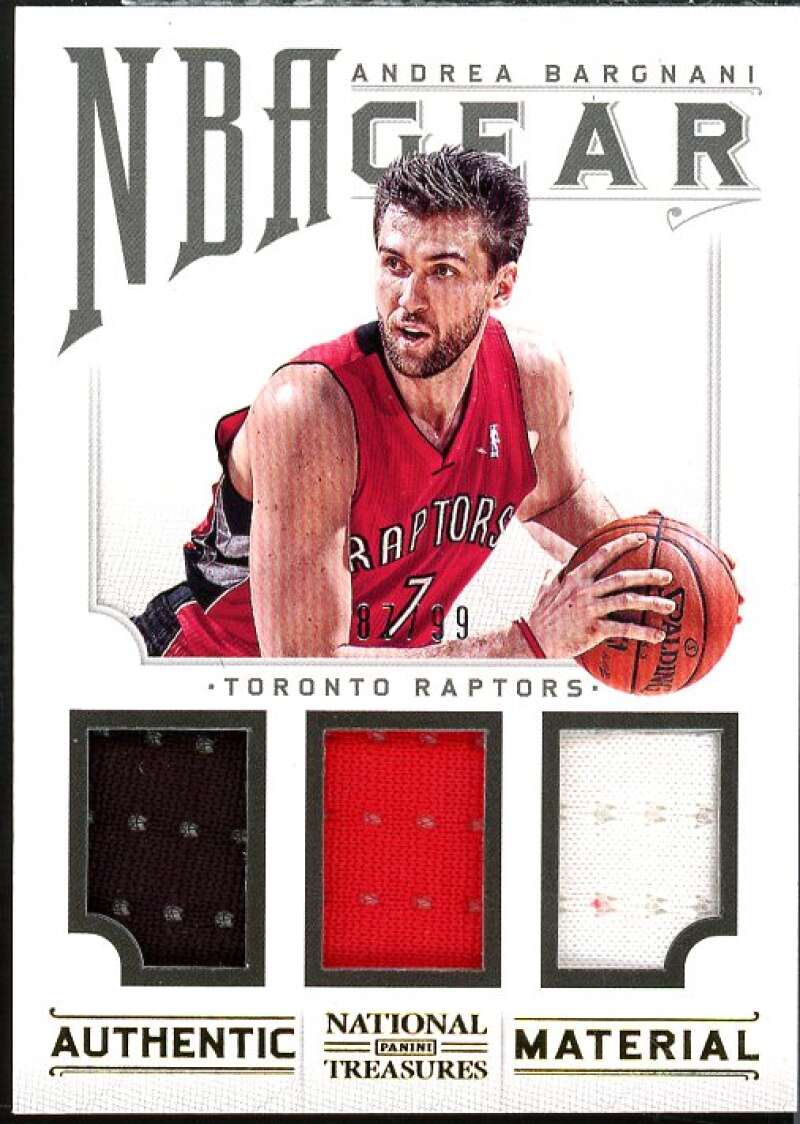 Andrea Bargnani Card 2012-13 Panini National Treasures NBA Gear Trios #11  Image 1