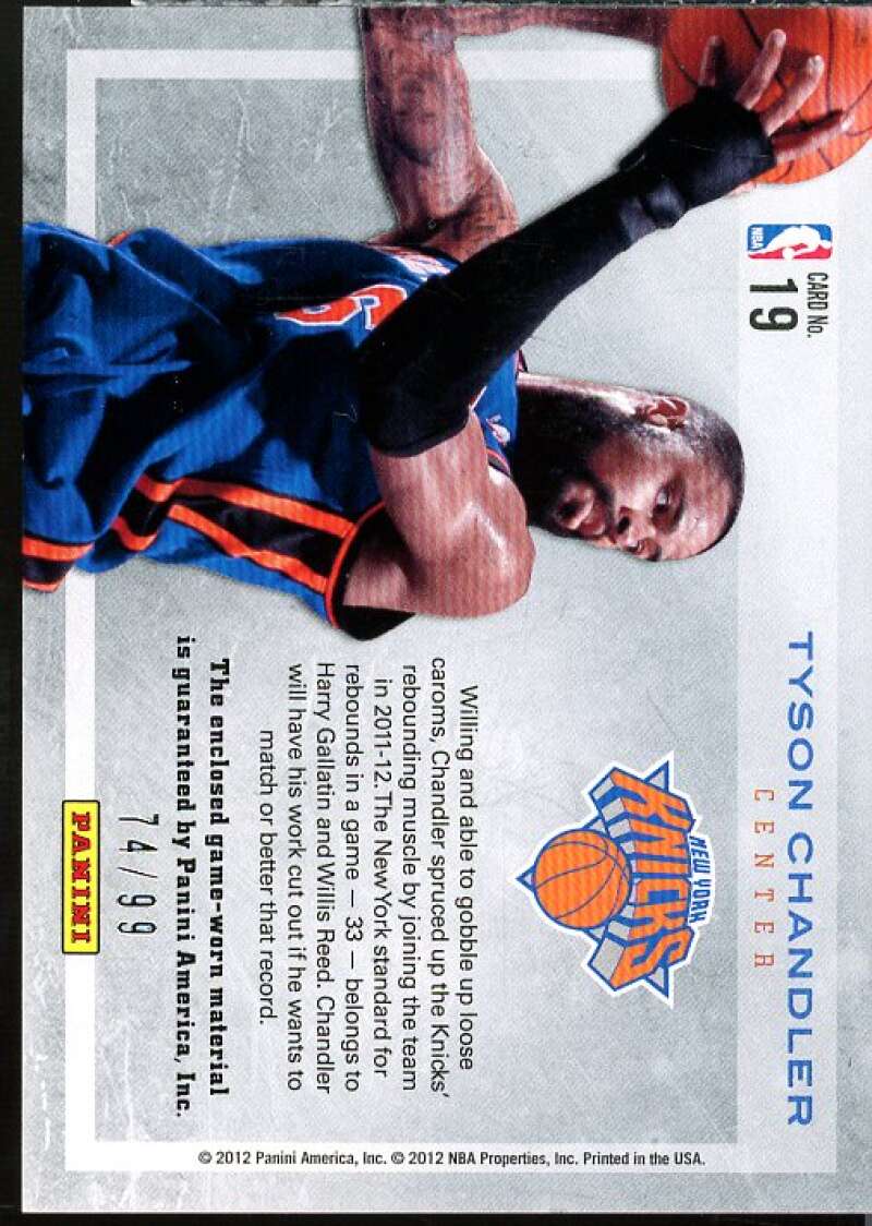 Tyson Chandler Card 2011-12 Limited Glass Cleaners Materials #19  Image 2