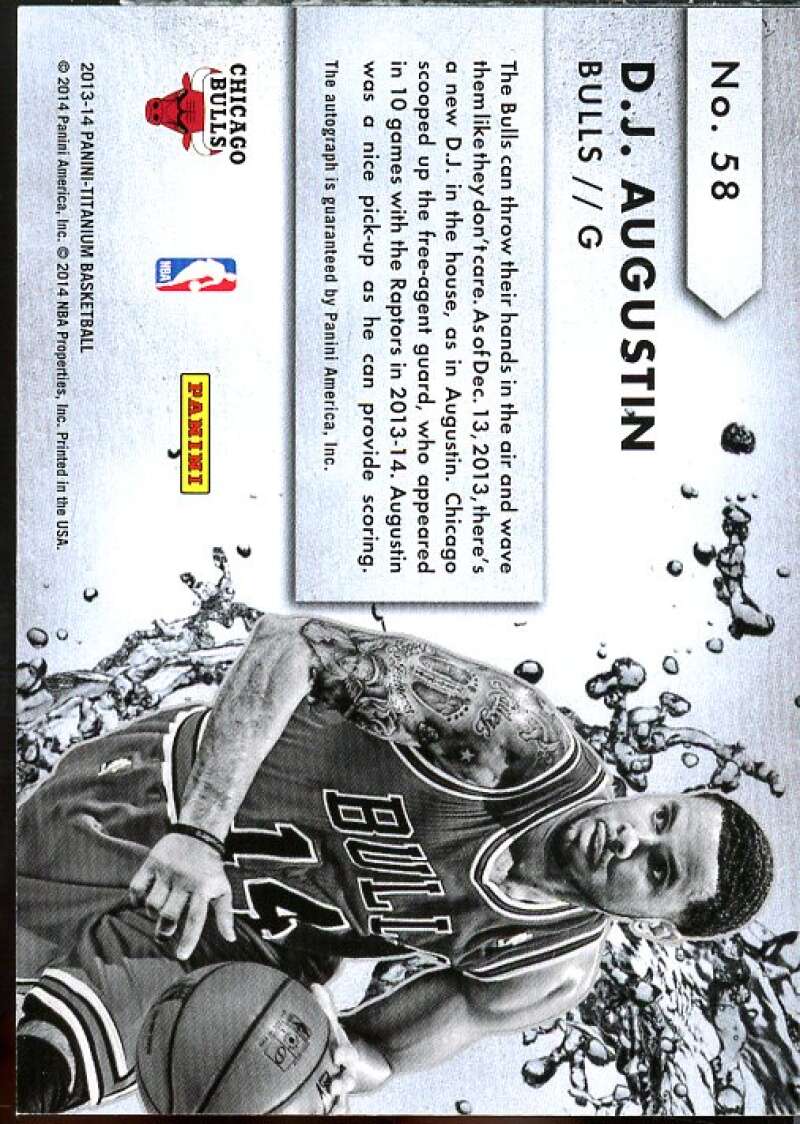 D.J. Augustin Card 2013-14 Panini Titanium New Wave Signatures #58  Image 2