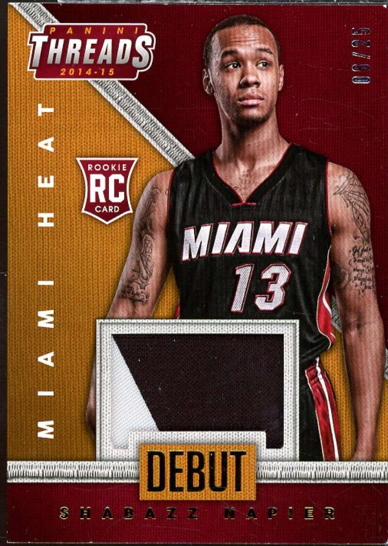 Shabazz Napier Rookie Card 2014-15 Panini Threads Debut Threads Prime #25  Image 1