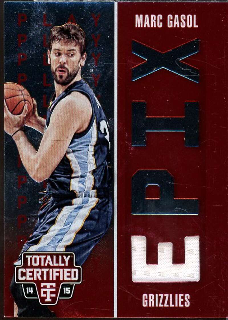 Marc Gasol Card 2014-15 Totally Certified EPIX Play Memorabilia Red #21  Image 1