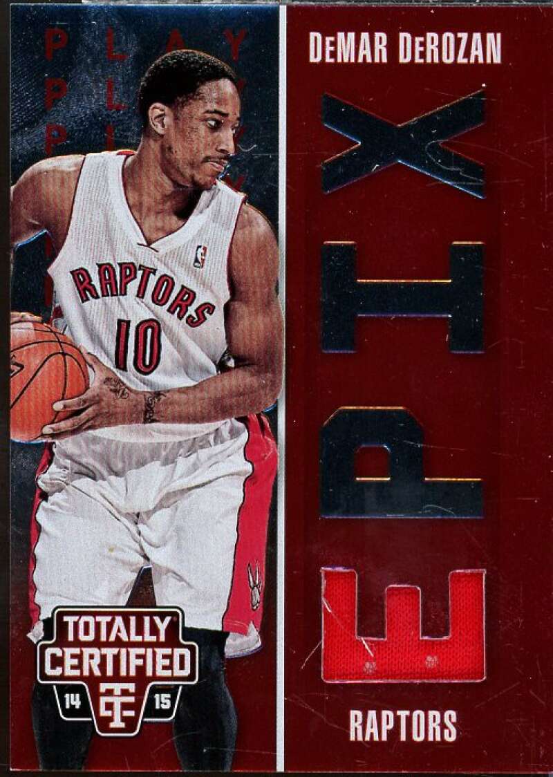 DeMar DeRozan Card 2014-15 Totally Certified EPIX Play Memorabilia Red #11  Image 1