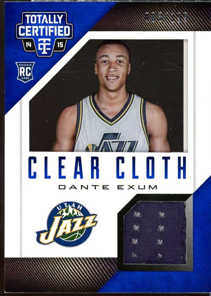 Dante Exum Rookie Card 2014-15 Totally Certified Clear Cloth Jerseys Blue #95  Image 1