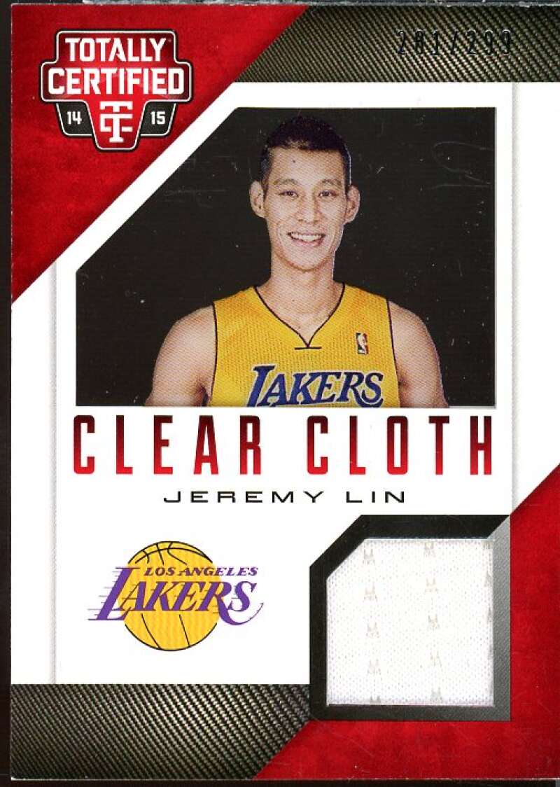 Jeremy Lin Card 2014-15 Totally Certified Clear Cloth Jerseys Red #69  Image 1