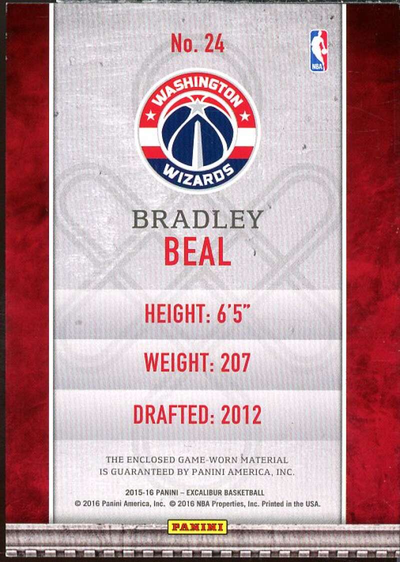 Bradley Beal Card 2015-16 Panini Excalibur Memorable Memorabilia #24  Image 2