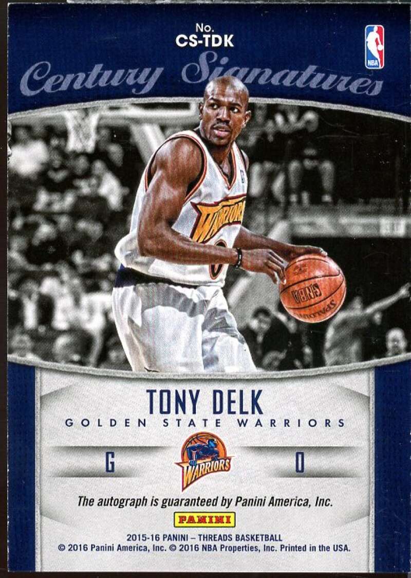 Tony Delk Card 2015-16 Panini Threads Century Signatures #19  Image 2