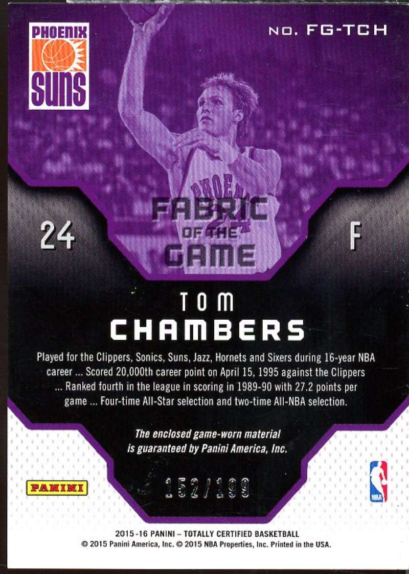 Tom Chambers 2015-16 Totally Certified Fabric of the Game Materials Red #FGTC  Image 2