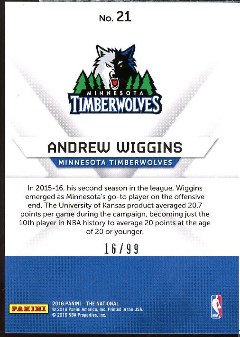 Andrew Wiggins Card 2016 Panini National Convention Wedges #21  Image 2