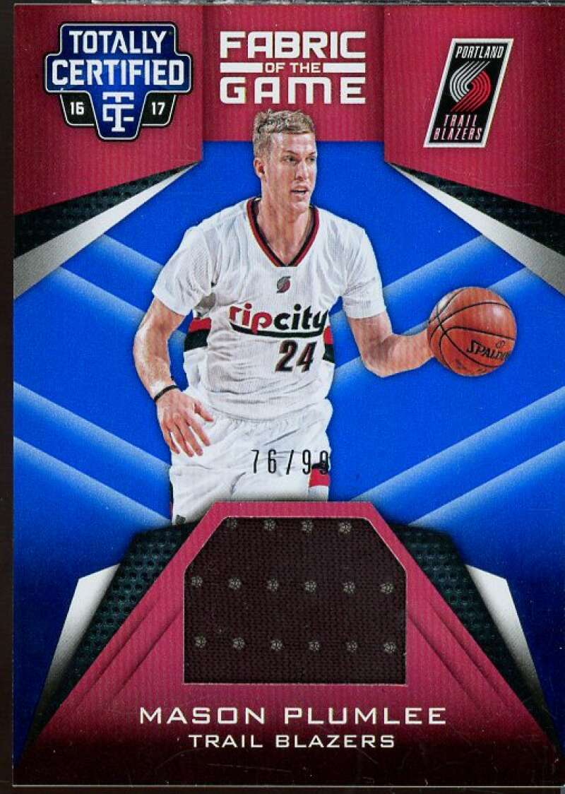 Mason Plumlee 2016-17 Totally Certified Fabric of the Game Jerseys Blue #47  Image 1