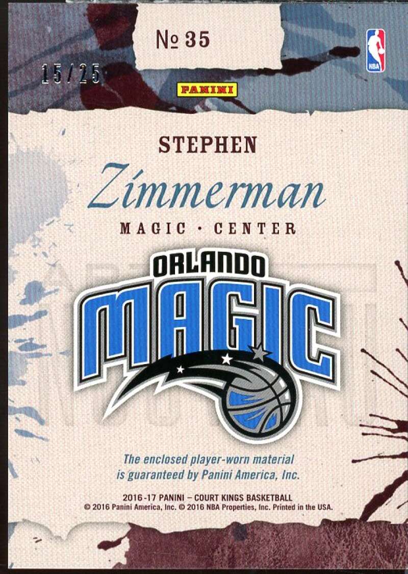 Stephen Zimmerman 2016-17 Court Kings Art Nouveau Jerseys Jumbo Sapphire #35  Image 2