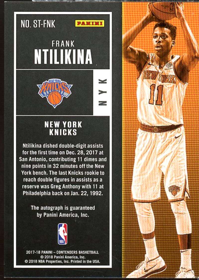 Frank Ntilikina RC 2017 Contenders Rookie Season Ticket Retail Autographs #42  Image 2