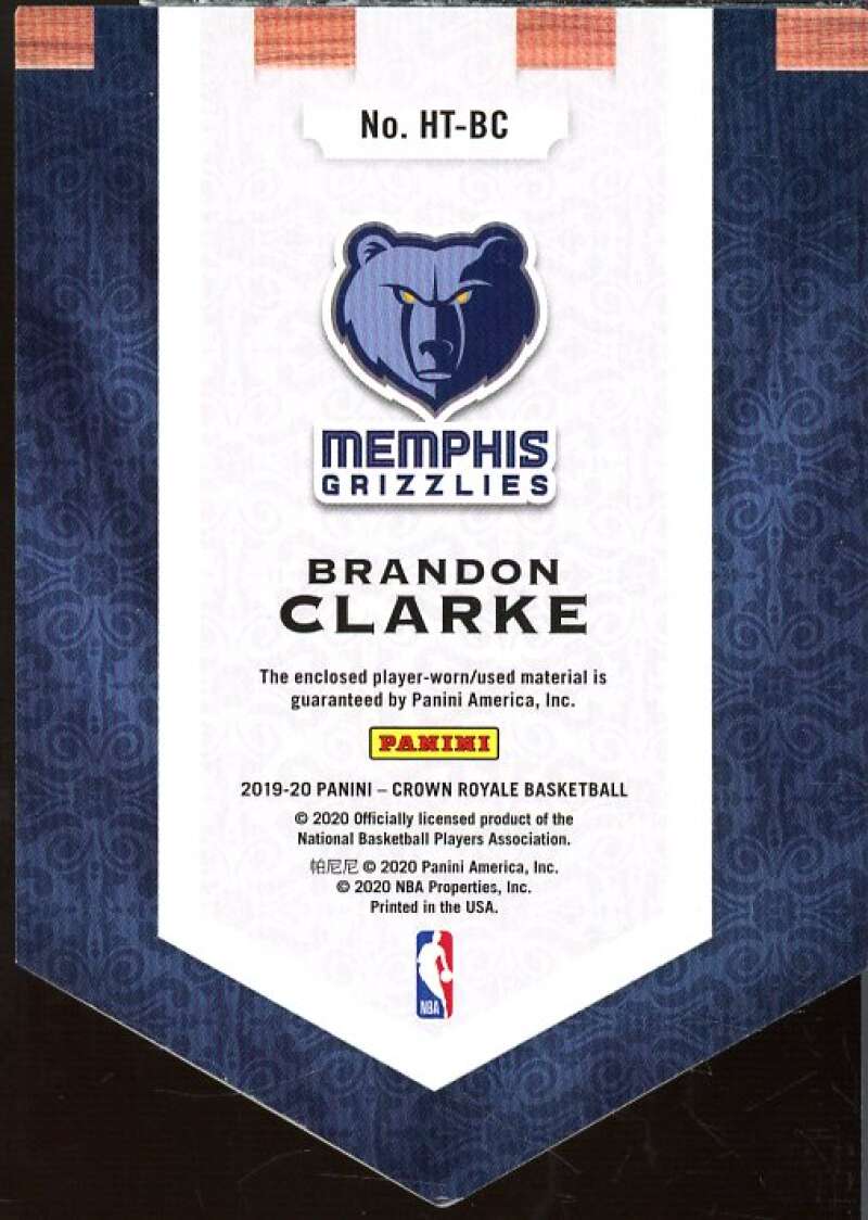 Brandon Clarke Card 2019-20 Crown Royale Heirs to the Throne Materials #35  Image 2