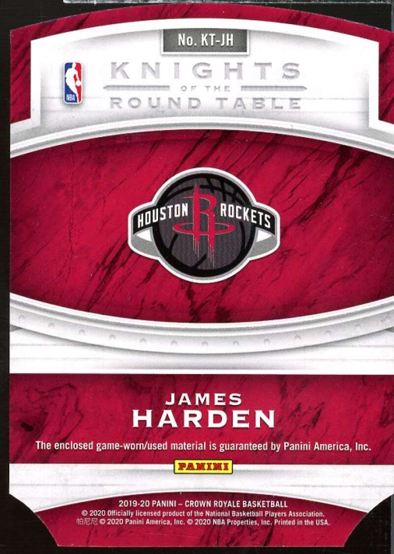 James Harden Card 2019-20 Crown Royale Knights of the Round Table Materials #2  Image 2