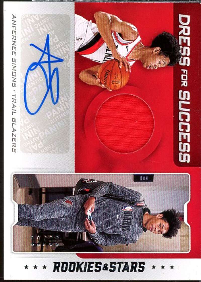 Anfernee Simons 2019 Panini Chronicles Dress for Success Jersey Autographs #18  Image 1