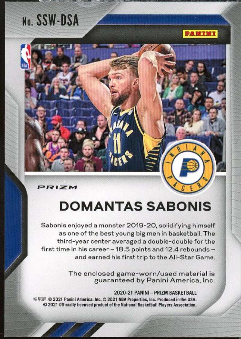 Domantas Sabonis 2020-21 Panini Prizm Sensational Swatches Prizms Orange Ice #70  Image 2