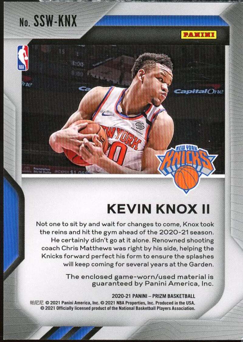 Kevin Knox II Card 2020-21 Panini Prizm Sensational Swatches #91  Image 2