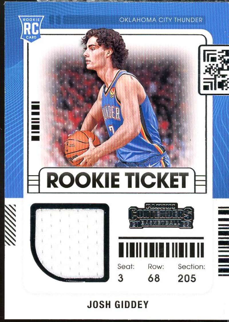 Josh Giddey Rookie Card 2021-22 Panini Contenders Rookie Ticket Swatches #6  Image 1