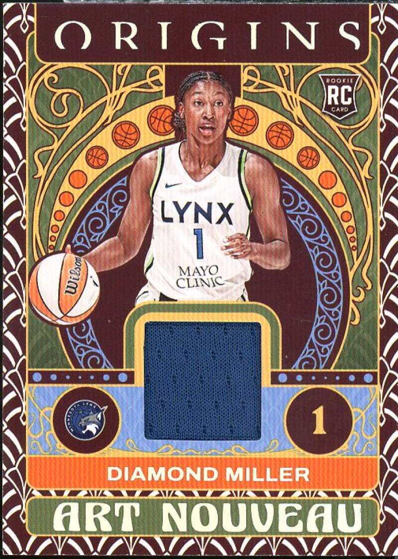 Diamond Miller Card 2023 Panini Origins WNBA Art Nouveau Memorabilia  #AN-DML  Image 1