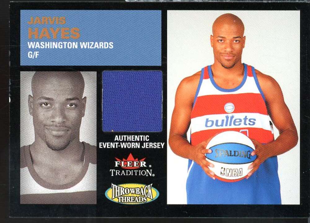 Jarvis Hayes Card 2003-04 Fleer Tradition Throwback Threads Event Worn #JH  Image 1