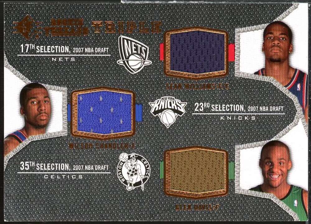 Williams/Chandler/Davis 2007-08 SP Rookie Threads Rookie Threads Triple #DCW  Image 1