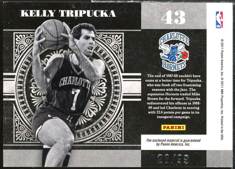 Kelly Tripucka 2010-11 National Treasures Colossal Materials Jersey Numbers #43  Image 2