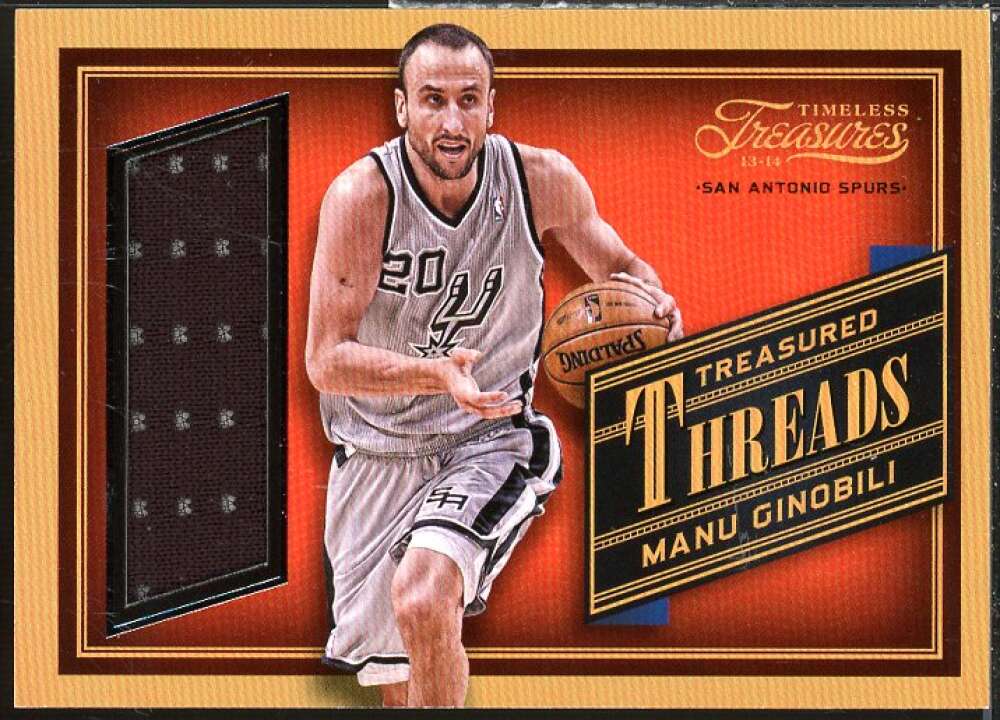 Manu Ginobili Card 2013-14 Timeless Treasures Treasured Threads #22  Image 1