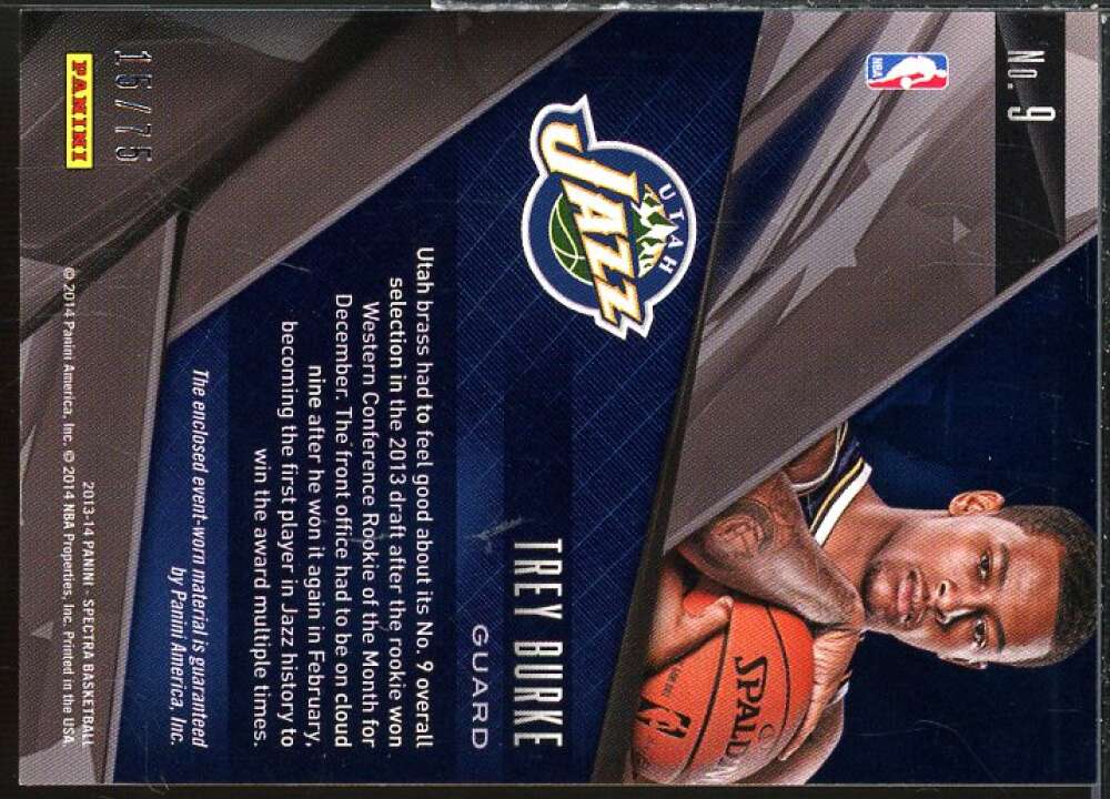 Trey Burke Rookie Card 2013-14 Panini Spectra Rookie Jumbo Jerseys #9  Image 2